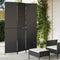 vidaXL - Kamerscherm - 3 - panelen - poly - rattan - zwart