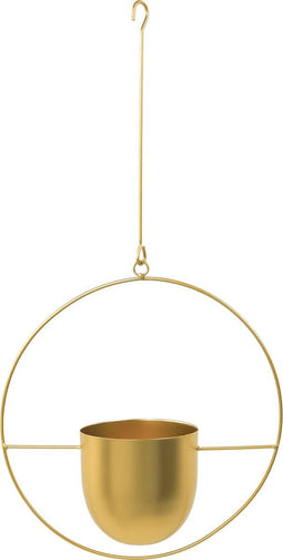 QUVIO Bloempot hangend - Plantenhouder - Metaal - Goud - Ø 15 cm