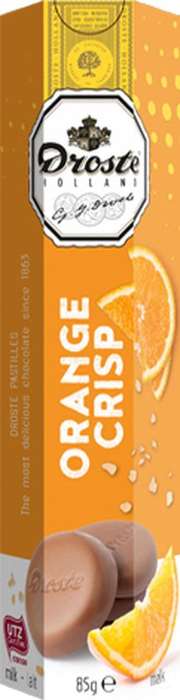 Chocolade droste pastilles melk orange crisp 85gr | 12 stuks