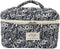 Skycases Travel Essentials - 3-delige Make-up Tas Set - Eco-vriendelijk Katoen - Gewatteerde Gebloemde Organizers - Kleur: Black Flowers