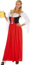 Dressforfun Dirndl Resi - Vrouwenkostuum - Aangenaaide blouse - Zwart / Rood