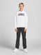 JACK&JONES JUNIOR JJECORP LOGO SWEAT HOOD NOOS JR - Jongens Trui met Capuchon en Kangoeroezak - Maat 176