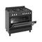 Wiggo WO-E906B(BB) - Vrijstaand - Gasfornuis - 90 cm - 110 Liter - 5 pitten - Energieklasse A - Zwar