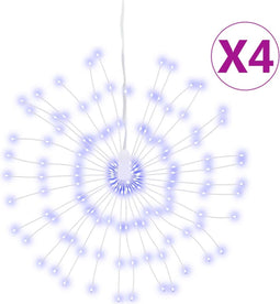 vidaXL - Kerstverlichting - vuurwerk - 4 - st - 140 - LED's - 17 - cm - blauw