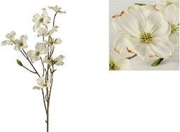 Countryfield Kunstbloem Dogwood tak Fiona M wit 74cm.