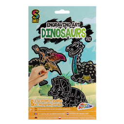 S Art - Krastekeningen Voor Kinderen - Krasset Dinosaurus - Grafix Kraskunst - 10 vellen - 2 Scratch Pennen - Scratch Art