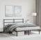 vidaXL - Bedframe - met - hoofdbord - metaal - zwart - 150x200 - cm