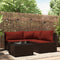 vidaXL - 4-delige - Loungeset - met - kussens - poly - rattan - bruin