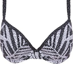 Freya Gemini Palm - Moulded Plunge Bikini Top - Voorgevormd - Monochrome - Maat 75D