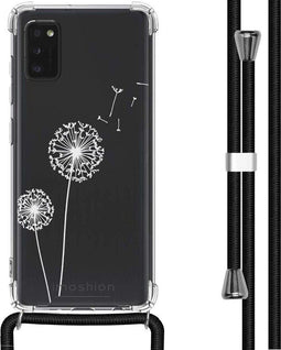 iMoshion Hoesje Geschikt voor Samsung Galaxy A41 Hoesje Met Koord - iMoshion Design Hoesje met Koord - Wit / Transparant / Dandelion