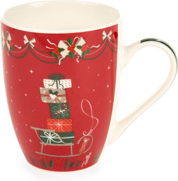 Kerstmokken in cadeau verpakking - 6 soorten - 1 stuks - Nuvole di Stoffa rood met cadeautje