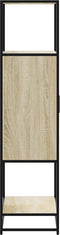 vidaXL - Hoge - kast - 68x35x139 - cm - bewerkt - hout - en - metaal - sonoma - eikenkleur