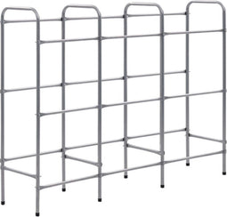 vidaXL - Opbergrek - voor - 9 - kratten - 145x33x116 - staal - zilverkleurig