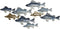 Wanddecoratie Home ESPRIT Blauw Gouden Mediterrane Vissen 118 x 6,5 x 58 cm