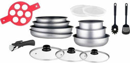 Arthur Martin AM3950 16-delige pannenset – Aluminium – Afneembare handgreep – Alle warmtebronnen inclusief inductie