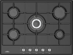 Everglades EVBI8512 - Inbouw Gaskookplaat - 5 Pits Wokbrander - Mat Zwart