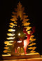 J-Line decoratie Winter Rendier Bomen - hout - mix - LED lichtjes - kerstversiering