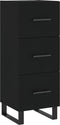 vidaXL - Dressoir - 34,5x34x90 - cm - bewerkt - hout - zwart