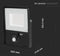 VT-50-S 50W SMD PIR SENSOR FLOODLIGHT WITH SAMSUNG CHIP COLORCODE:3000K BLACK BODY GREY GLASS