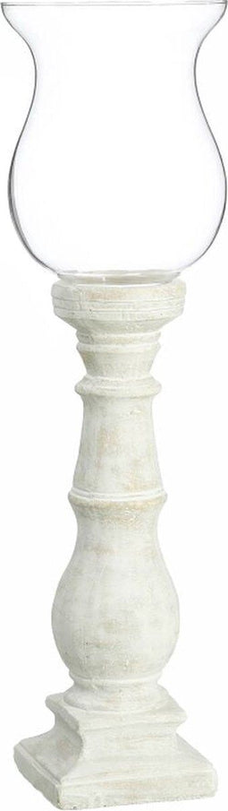 Kaarshouder 20,5 x 20,5 x 71 cm Kristal Cement Wit