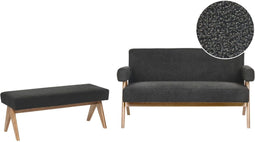 TAMRE - Bankenset - Zwart/Donkerbruin - Bouclé