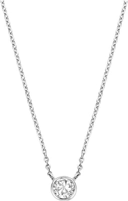 TI SENTO Dames Ketting - 925 zilver - Zirconia wit - Maat 42 - 3845ZI