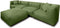 Feel Furniture - Binnen en Buiten bank - Odin - 5 Persoonsbank - Groen - Met Hocker