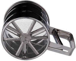 5Five Keuken meel/poedersuiker zeef - met handvat/knijper - zilver - RVS - taart accessoires