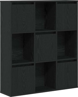 vidaXL - Boekenkast - 89x24x101,5 - cm - bewerkt - hout - zwart - eikenkleurig