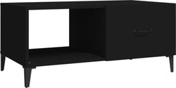 vidaXL - Salontafel - 90x50x40 - cm - bewerkt - hout - zwart