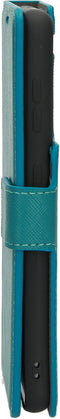 Mobiparts Galaxy S21 - Wallet Case - Saffiano motief - Turquoise