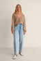 na-kd Oversized Knitted Trui - Comfy Loose Fit - Donker Beige - Maat S
