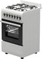 Wiggo WO-E505R(WX) - Serie 5 - 50 cm - Gasfornuis met oven - Wit Rvs