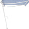 vidaXL - Luifel - vrijstaand - automatisch - 400x300 - cm - blauw - en - wit