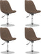 vidaXL - Eetkamerstoelen - 4 - st - draaibaar - stof - taupe
