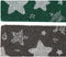 Deurmat DKD Home Decor Grijs Rubber Sterren Wit Groen 2 Stuks Kokosvezel (60 x 40 x 1,5 cm)