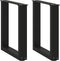 vidaXL - Salontafelpoten - 2 - st - U-vormig - 28x(42-43) - cm - staal - zwart