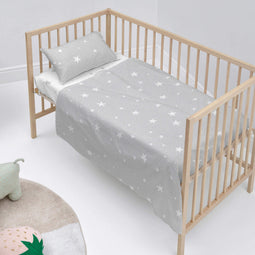 Happy Friday Sheet set 2 pieces Little star grey 120x180 cm (Cot bed) Grey