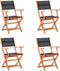 vidaXL - Tuinstoelen - inklapbaar - 4 - st - eucalyptushout - en - textileen - zwart