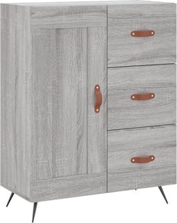vidaXL - Dressoir - 69,5x34x90 - cm - bewerkt - hout - grijs - sonoma - eikenkleurig
