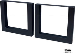 U tafelpoot eettafel metaal 8x8 cm Set - Zwart