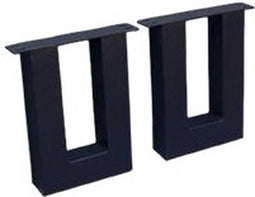 U tafelpoot metaal eetkamerbank 8x8 Set - Zwart