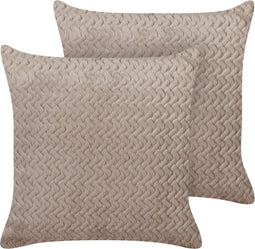 SURMI - Sierkussen set van 2 - Bruin - 45 x 45 cm - Polyester