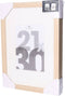 Fotolijst Houtkleurig Glas - 21 X 30 CM - Posterlijst A4 - Wissellijst met passe partout van 12x17 cm