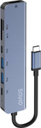 Savio AK-82 - USB Type-C Hub - 7 poorten 5000 Mbit/s 4K Ultra HD 30 Hz - Zwart