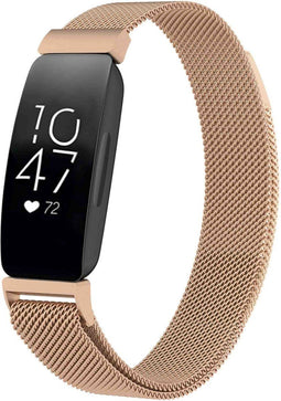 iMoshion Bandje Geschikt voor Fitbit Inspire Maat M - iMoshion Milanees magnetische band met installatiehulp - Rosé Goud