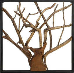 Wanddecoratie - Metaal/teak