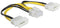 Nedis Interne Voedingskabel - EPS 8-Pins Male - 2x Molex Male - Verguld - 0.15 m - Rond - PVC - Geel / Zwart - Envelop