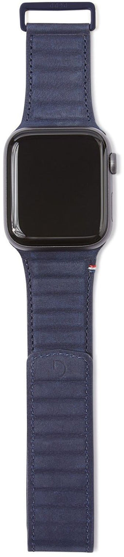 Decoded D9AWS44TS1NY - Horlogebandje - Premium leer met magneetsysteem - Blauw