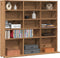 vidaXL - Cd-kast - 100x23x89,5 - cm - bewerkt - hout - artisanaal - eikenkleurig
